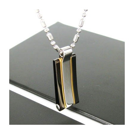 sutra man 24K gold laid slick titanium steel Pendant necklace