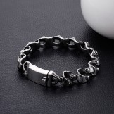   Cool chic skull titanium bracelet for men