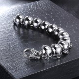  Fashion Cool polished skull crossbones titanium men's bracelet