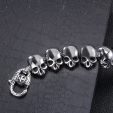  Fashion Cool polished skull crossbones titanium men's bracelet