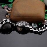  Fashion cross with zirconia curved titanium bracelet for men