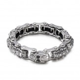  Fashion skull keel machine chain titanium bracelet for men