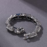  Fashion skull keel machine chain titanium bracelet for men