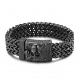  Hip-hop skull titanium bracelet for men