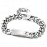  Fashion Curved brand with tail chain titanium bracelet for men