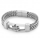  Rock and roll hip-hop hand puller 21.5cm titanium bracelet for men