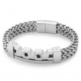  Fashion Square hollow titanium bracelet for men