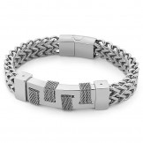  Fashion street photography curved brand woven titanium men's bracelet
