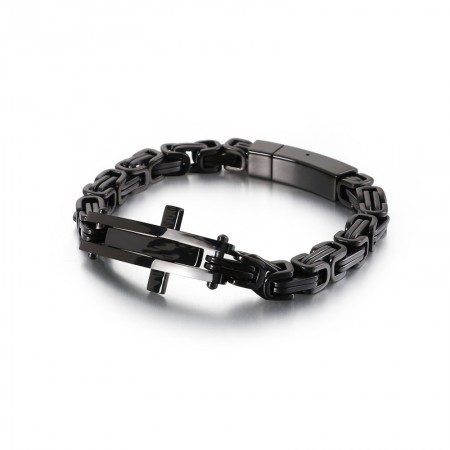  Cool cross bend hip-hop titanium bracelet for men