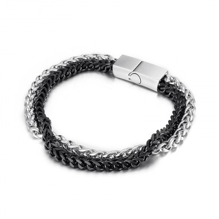 Fashion Cool chic Men's Double Layer titanium Bracelet