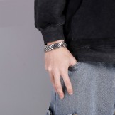  Cool Men's chic Style Snake Bone Titanium Bracelet for Gifts