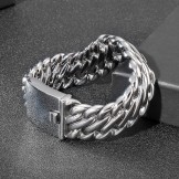  Hip hop rock fashion Cool men's titanium bracelet