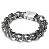  Alphabet Cool chic Titanium Bracelet for Men