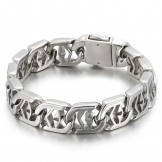   Cross hollow chic style men's titanium bracelet