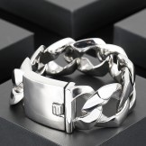  Fashion men's polished hand jewelry titanium bracelet