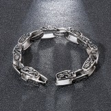  Patterned titanium bracelet hipster men's fashion accessory