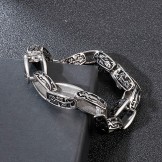  Patterned titanium bracelet hipster men's fashion accessory