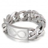 chic style 8 words with diamonds men's titanium bracelets