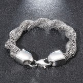  Men's snake bone titanium chain bracelet