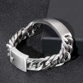 chic gothic rock style sand face bent brand men's titanium bracelet