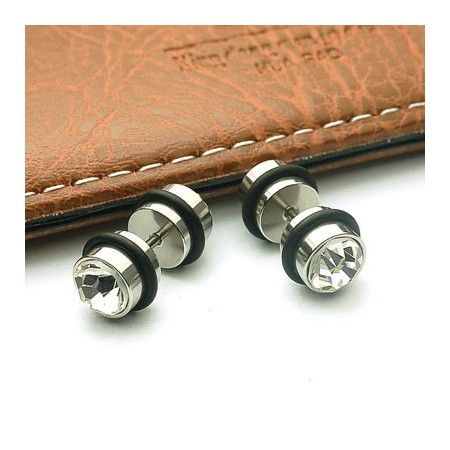 Titanium diamond earrings puncture