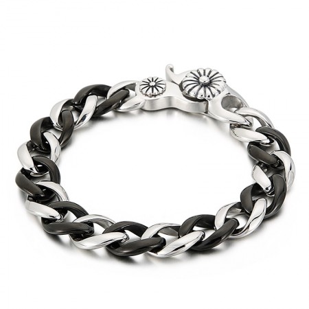  Black titanium bracelet for men