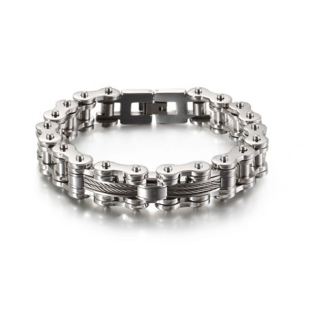 titanium men's tide bracelet rock biker chain bracelet