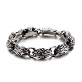  Version of the tide men's titanium leaf bracelet