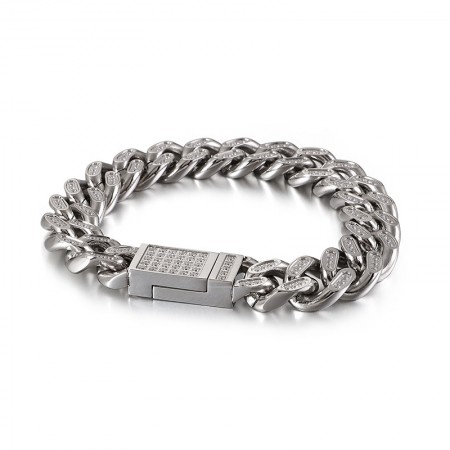 titanium Men's hip-hop bracelets with diamonds