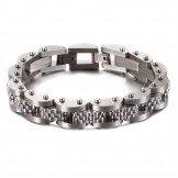  titanium bicycle chain men's bracelet with strap