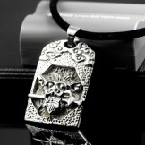 Cool Man Unique Skull Titanium Steel Necklace Gift
