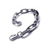 Men's Boy's Silver Pure Titanium Charm Links Bracelet