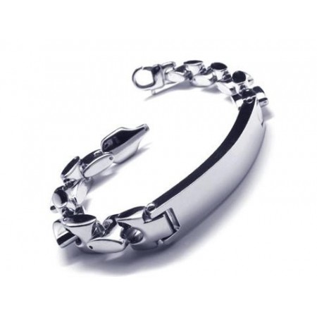 Men's Boy's Silver Pure Titanium Charm Chain Bracelet 17819