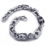 Men's Boy's Charm Silver Pure Titanium Chain Bracelet