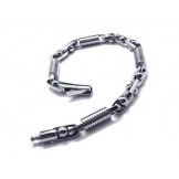 Men's Boy's Silver 316L Pure Titanium Charm Bracelet