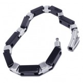 Men's Boy's Silver Pure Titanium Chain Charm Bracelet