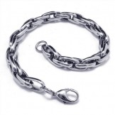 Men's Boy's Silver Charm Pure Titanium Chain Bracelet
