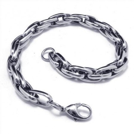 Men's Boy's Silver Charm Pure Titanium Chain Bracelet 08127