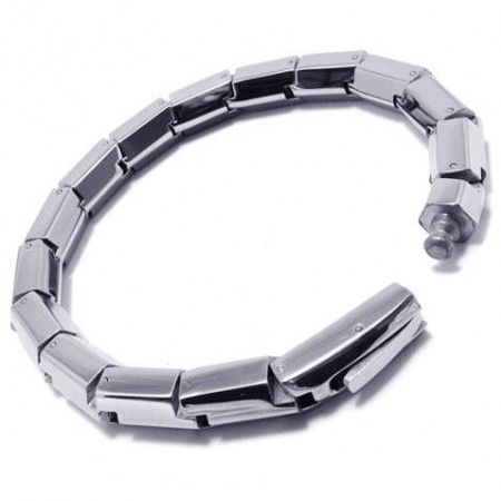 Mens Boys Silver Pure Titanium Charm Bangle Bracelet 15335