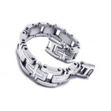 Men's Boy's Silver Pure Titanium Charm Cross Bracelet