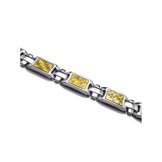 Men's Golden & Silver Pure Titanium Magnetic Bracelet