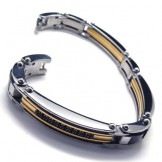 Men's Golden Silver Pure Titanium Charm Bracelet New