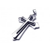 Men Black Silver Pure Titanium Cross Necklace Pendant