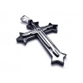 Men's Black Pure Titanium Cross Pendant Necklace (New)