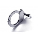 Men's Silver Pure Titanium Handcuff Pendant Necklace