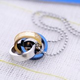 Titanium interlocking circle necklace