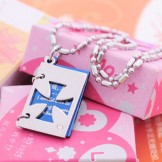 Romantic love letter Titanium Cross Necklace