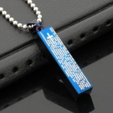 Fashion Cuboid Blue Mens Titanium necklace pendant