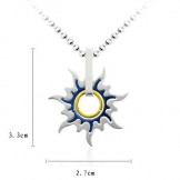 Fashion Pure Titanium Men's Pendants And Necklace Sun Whell
