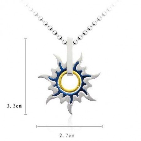 Fashion Pure Titanium Men's Pendants And Necklace Sun Whell